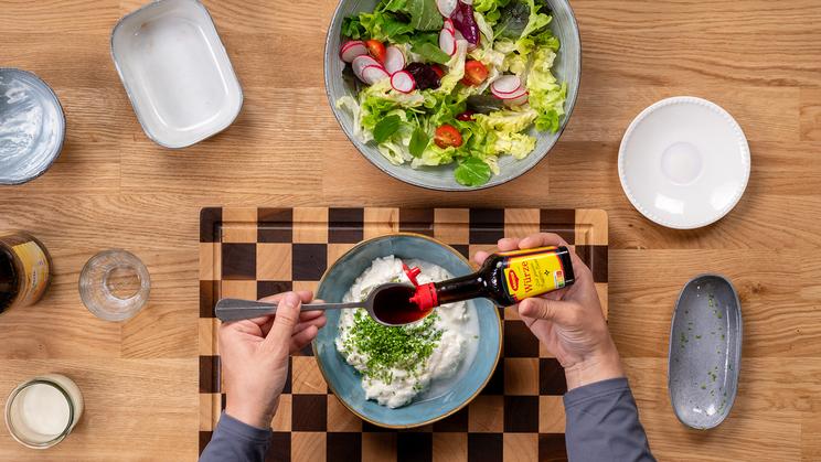 Salat mit Maultaschen im Airfryer