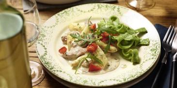 Spargel-Geschnetzeltes mit Rucola