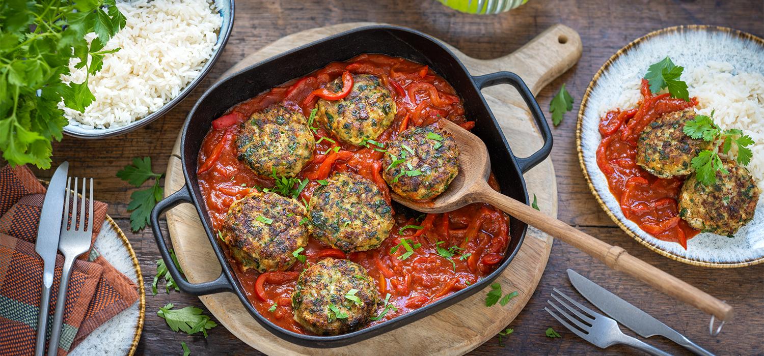 Mediterrane Fischfrikadellen in Paprika-Sauce | maggi.de