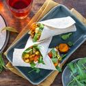 Vegetarische Gemüse-Wraps mit Halloumi im Airfryer