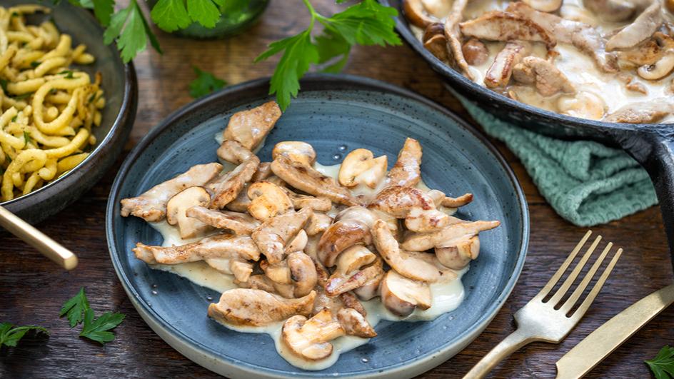 Geschnetzeltes mit Champignons Züricher Art