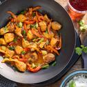 Hähnchen-Pfanne mit Kokosmilch