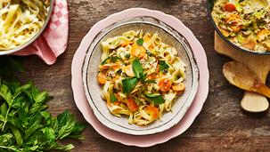 Gemüsetopf mit Ziegenfrischkäse