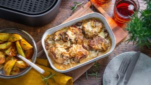 Gratinierte Schweinemedaillons im Airfryer