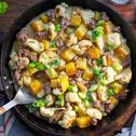 Blumenkohl-Kartoffel-Pfanne mit Hackfleisch