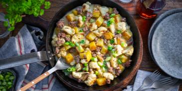 Blumenkohl-Kartoffel-Pfanne mit Hackfleisch