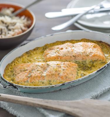 Lachs-Sahne-Gratin