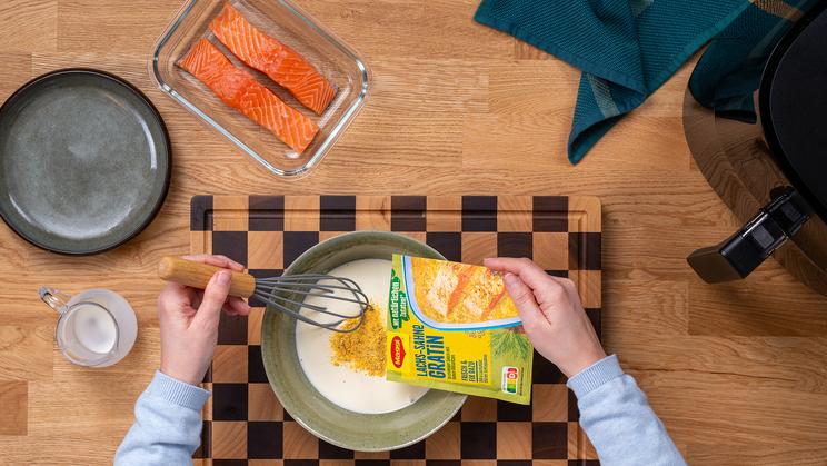 Lachs-Sahne-Gratin im Airfryer