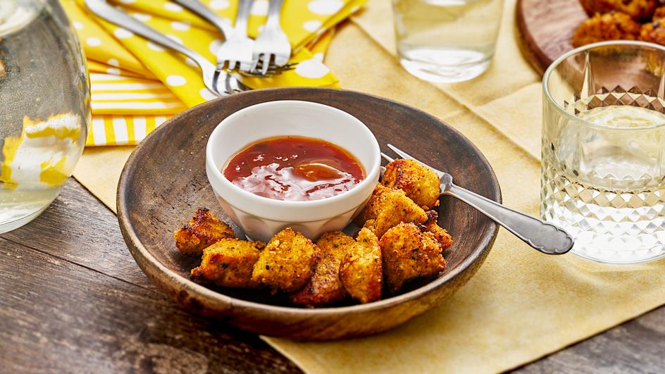 Chicken Nuggets mit Aprikosen-Salsa-Dip