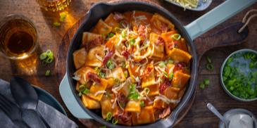Cremige Ravioli mit Bacon