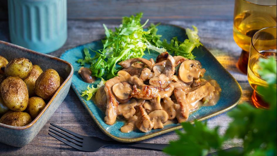 Cremiges Geschnetzeltes mit Champignons