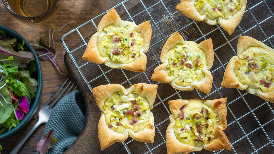 Mini-Quiches mit Schinken und Lauch