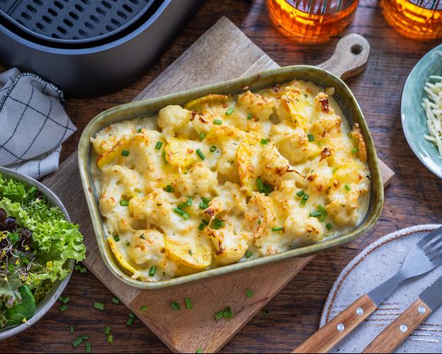 Blumenkohl-Kartoffel-Gratin im Airfryer