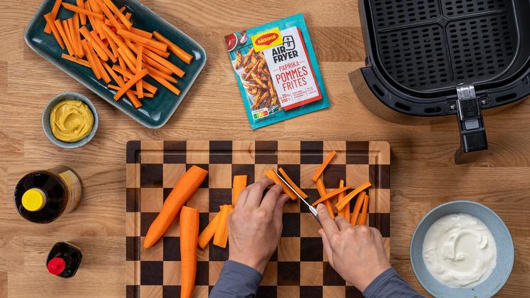 Karotten Pommes im Airfryer