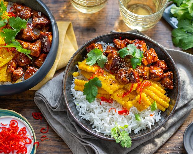 Chicken-Teriyaki mit Mais