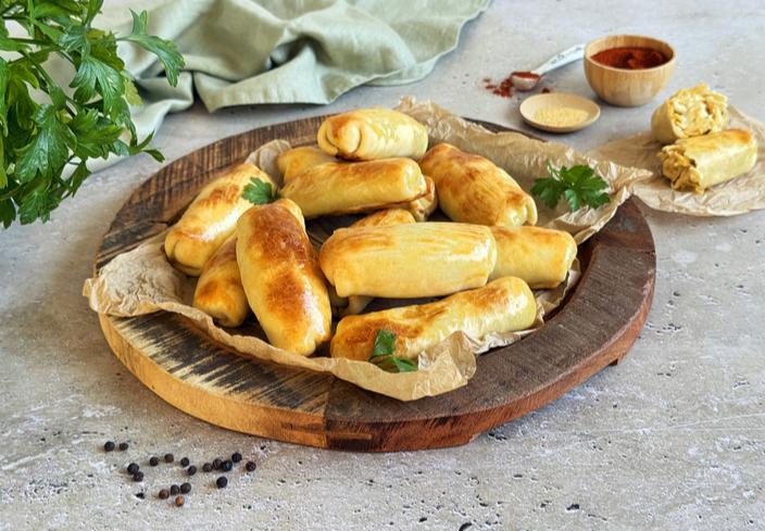 Mini flautas cremosas de pollo