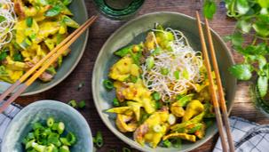 Curry-Geschnetzeltes mit süßem Senf
