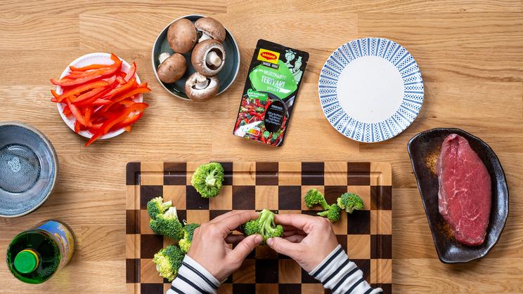 Teriyaki-Rindfleisch mit Gemüse