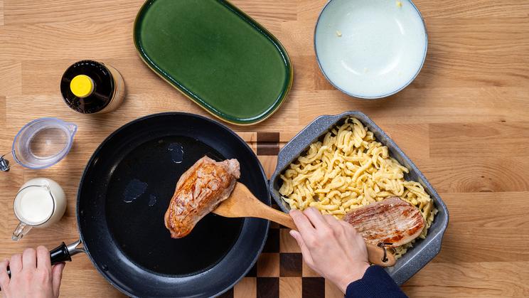 Schnitzel mit Spätzle