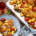 Hähnchenbrust mit Kartoffeln und Gemüse im Backofen