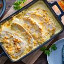 Zwiebelschnitzel aus dem Ofen