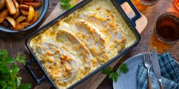 Zwiebelschnitzel aus dem Ofen