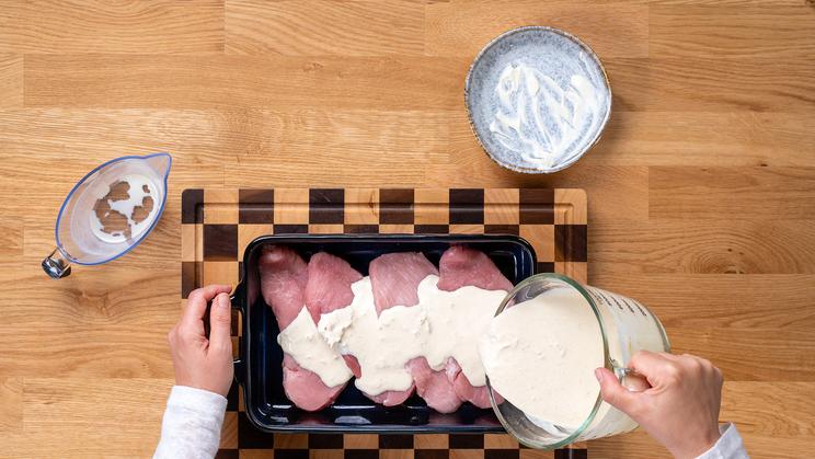 Zwiebelschnitzel aus dem Ofen