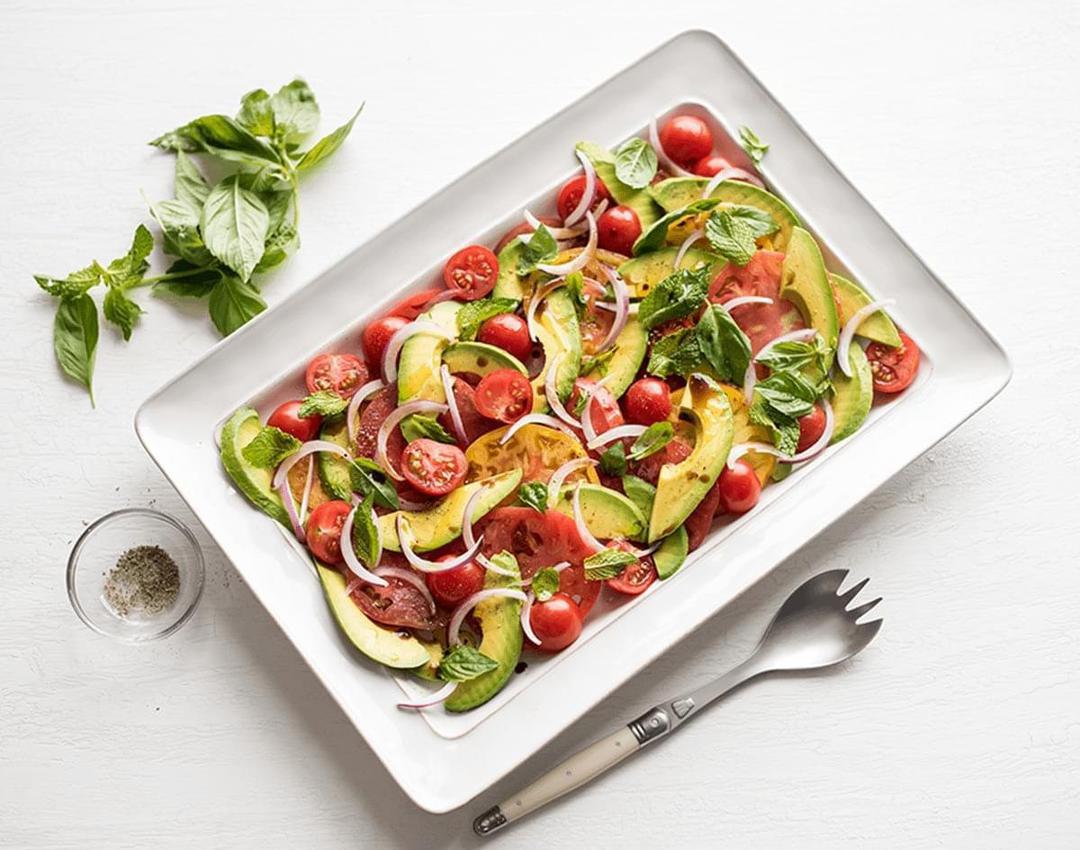 Tomato Mint Basil Avocado Salad