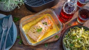 Lachs-Sahne-Gratin im Airfryer