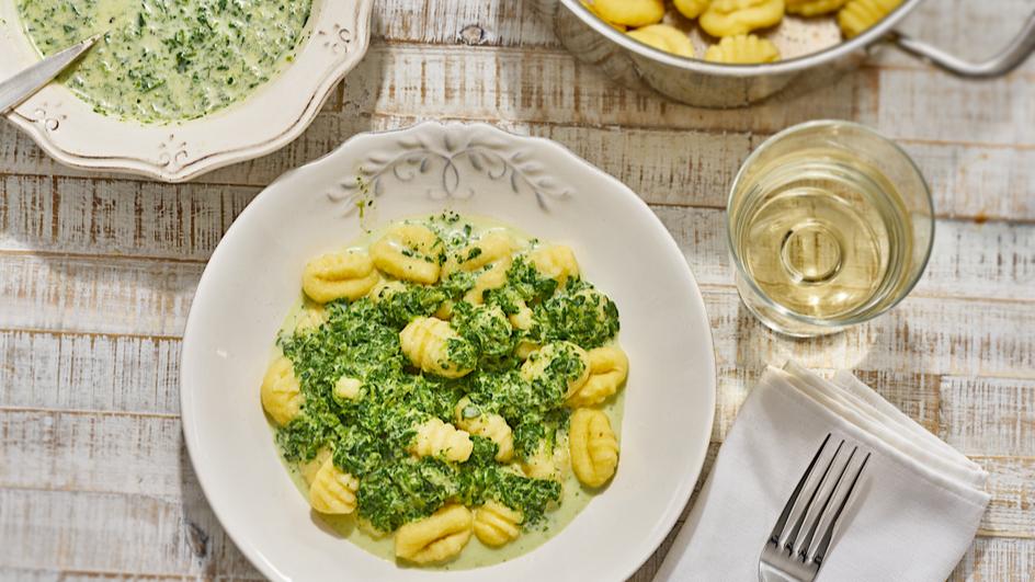 Gnocchi mit Spinat-Käse-Sauce