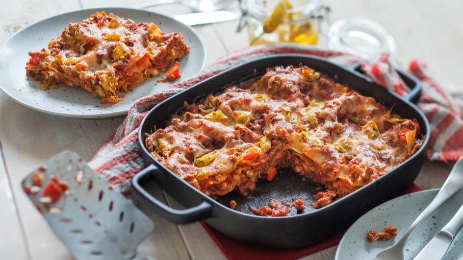 Lasagne mit Paprika und Feta