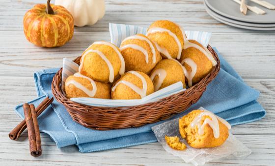 Pumpkin Spice Bites by LA LECHERA®, made with CARNATION® Evaporated Milk and LIBBY'S® Pumpkin, fried to golden perfection.