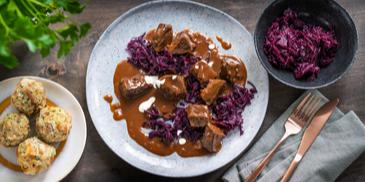 Hirschragout mit Quittengelee