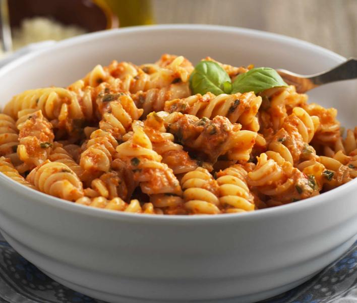 Rotini with Roasted Red Bell Peppers