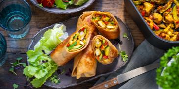 Schnelle Chicken-Wraps in der Heißluftfritteuse