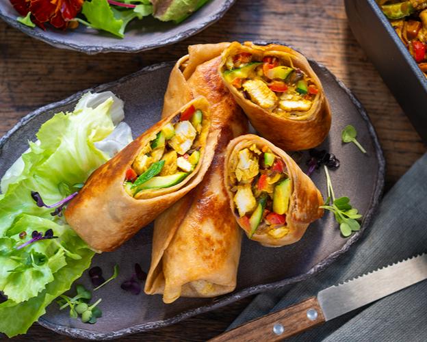 Schnelle Chicken-Wraps in der Heißluftfritteuse