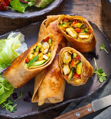 Schnelle Chicken-Wraps in der Heißluftfritteuse