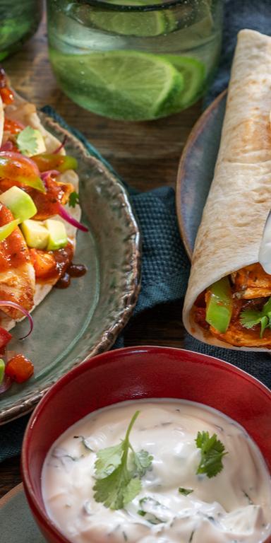 Avocado Hähnchen Fajitas