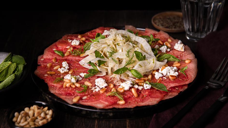 Wassermelonen-Carpaccio mit Feta