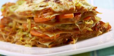 Möhren-Lauch-Lasagne