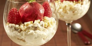 Himbeersorbet mit Spekulatiussahne