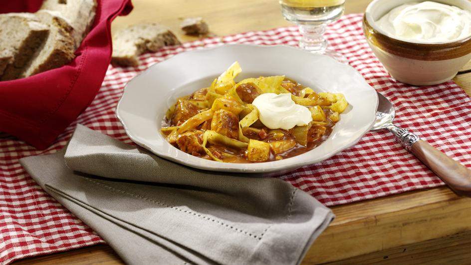 Winzertopf mit Weißkohl