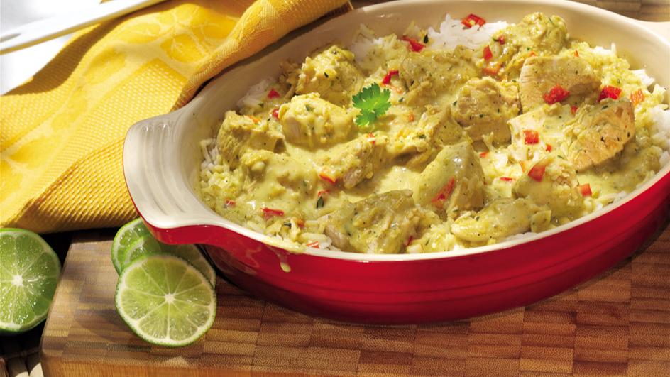 Limetten-Hähnchen auf Basmatireis