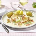 Frühlingsschnitzel in Kräuter-Rahm-Sauce