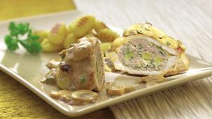 Gefüllte Schnitzeltaschen