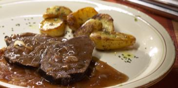 Pikanter Zwiebelbraten