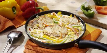 Bunte Schnitzelpfanne