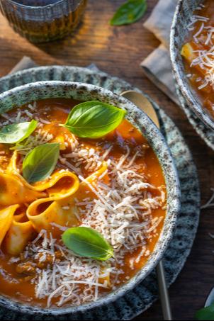 Kürbis Lasagne Suppe