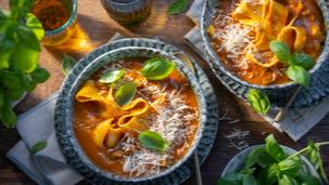 Kürbis Lasagne Suppe