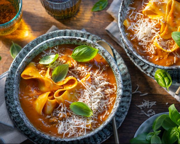 Kürbis Lasagne Suppe